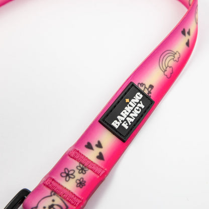 Doodles Print Waterproof Dog Leash - Pink Gradient