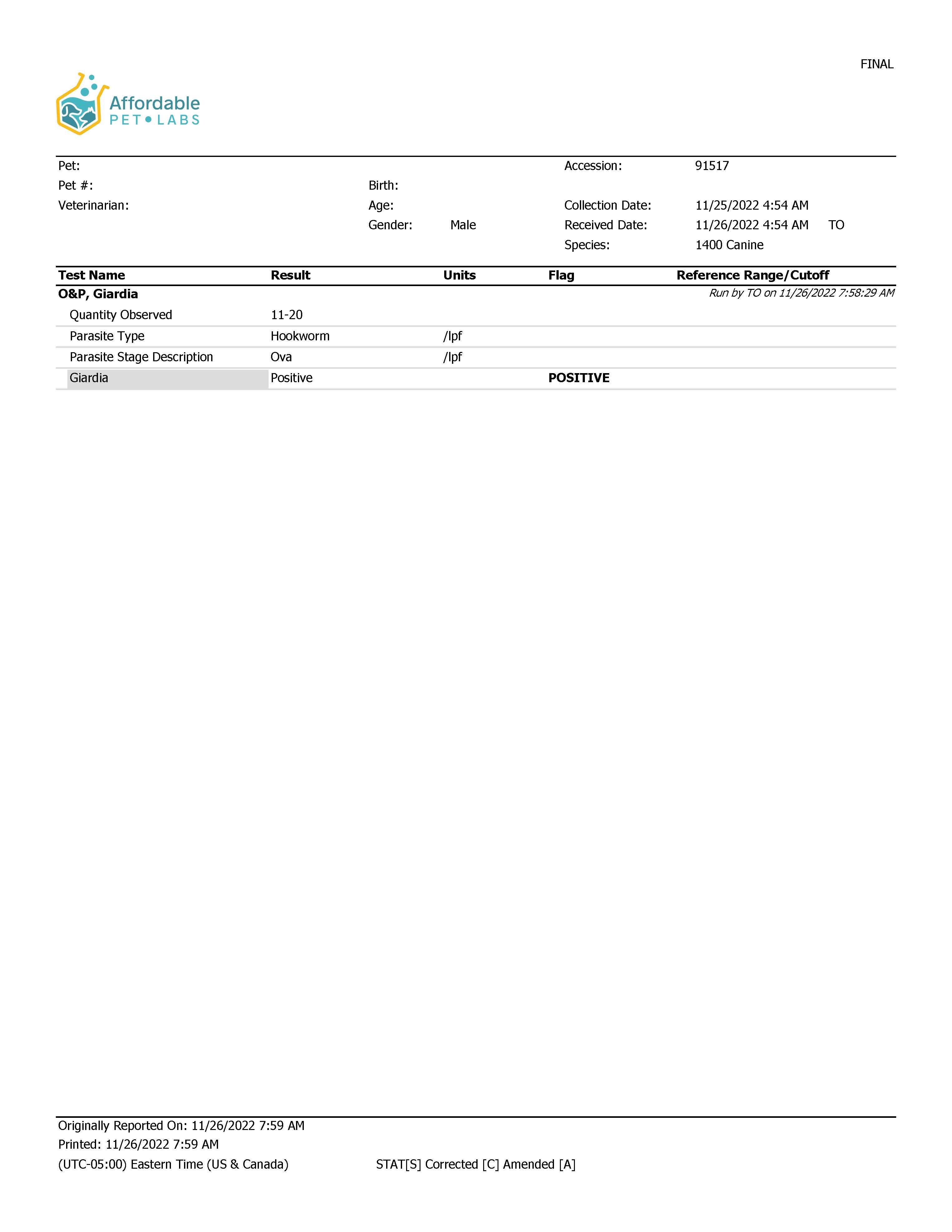 Easy Home Kit Affordable Pet Labs Total Fecal Tests Plus Giardia For Dogs