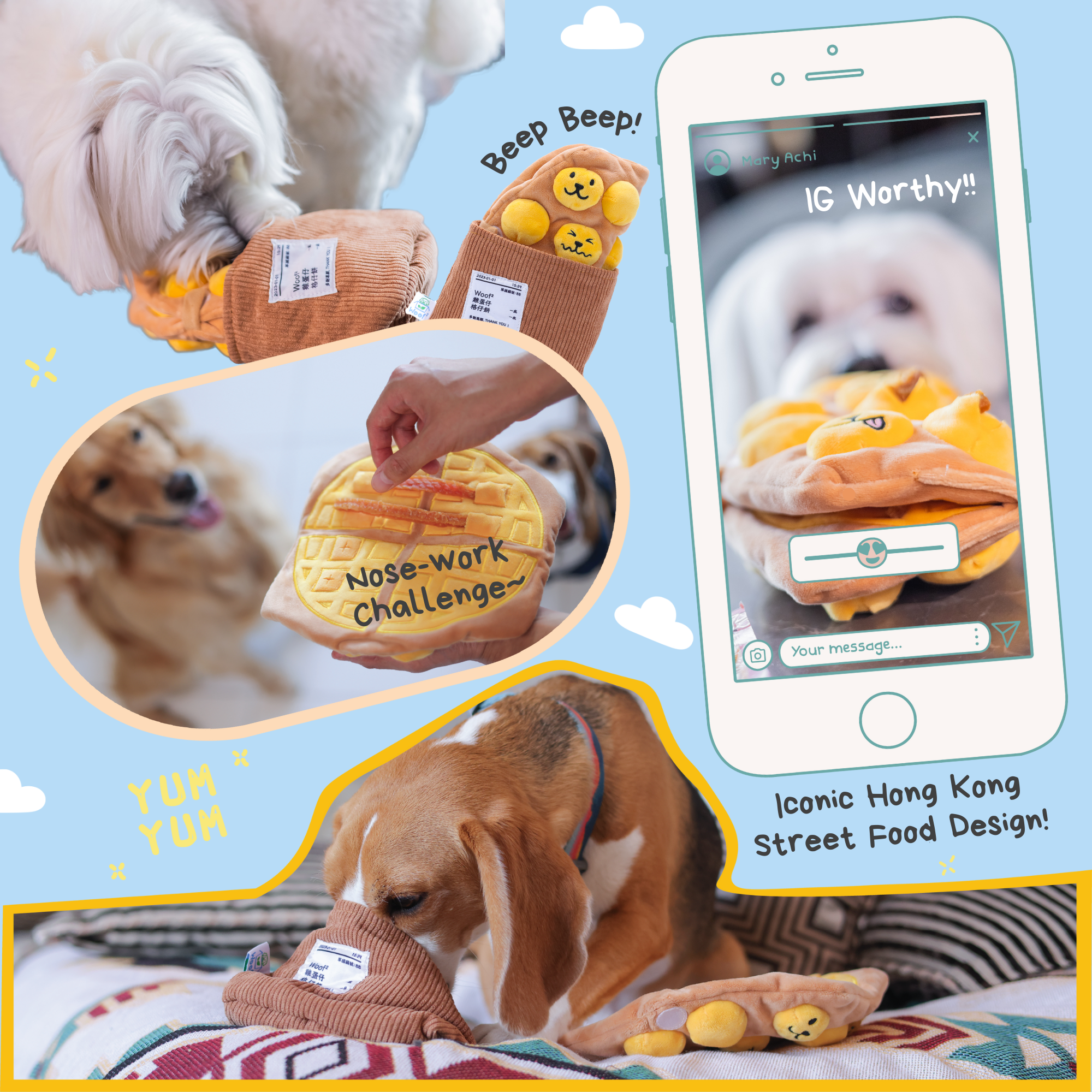 Woof² Egg Puff/ Waffle 2-in-1 Nose-work Pet Toy