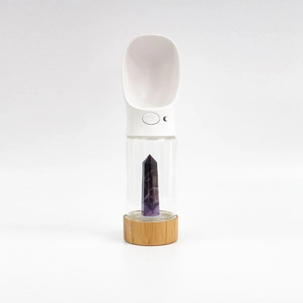 Urban Oasis - Crystal-Infused Water Bottle - Chevron Amethyst