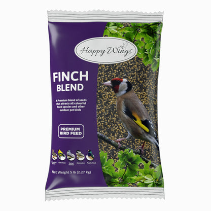 Finch Blend Bird Food - Mix of Sunflower Hearts/Kernels and Nyjer, 5 Pounds - No Grow Seed - For Wild Birds