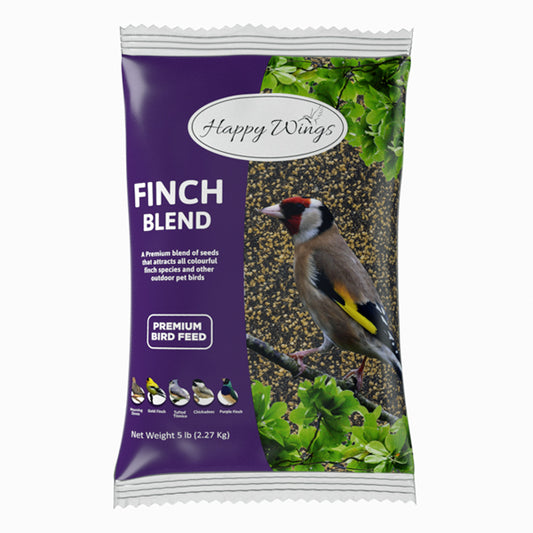 Finch Blend Bird Food - Mix of Sunflower Hearts/Kernels and Nyjer, 5 Pounds - No Grow Seed - For Wild Birds