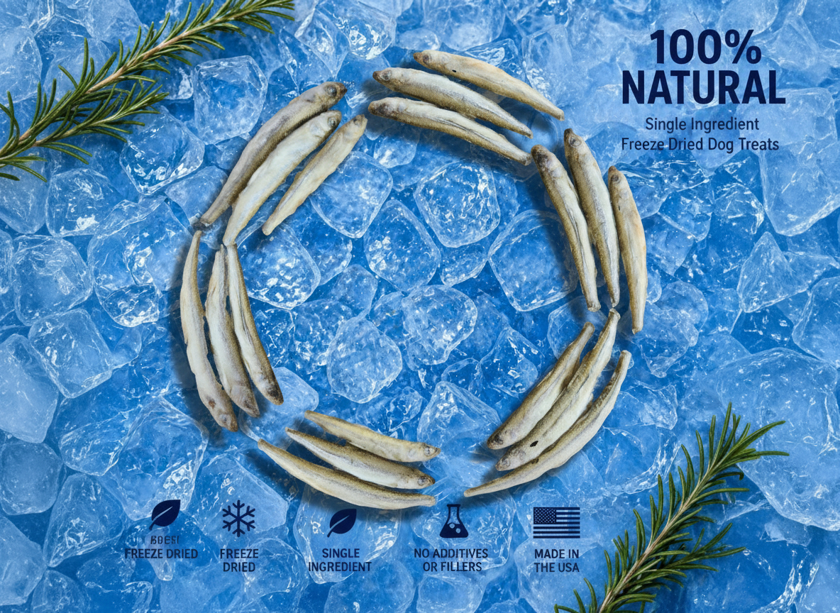 Freeze-Dried Whole Smelt Dog Treats