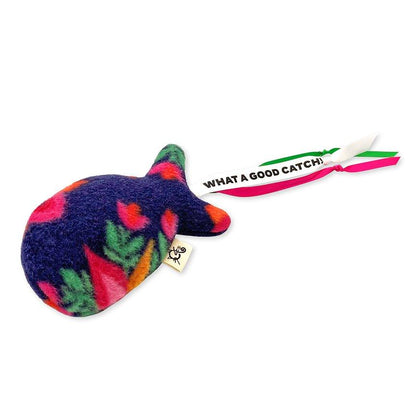 Printed Catnip Fish with Ribbon Streamers