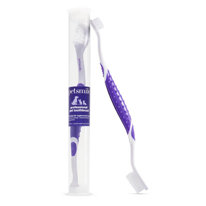 Professional Pet Toothbrush - Patented 45° Dual-Ended Brush Head