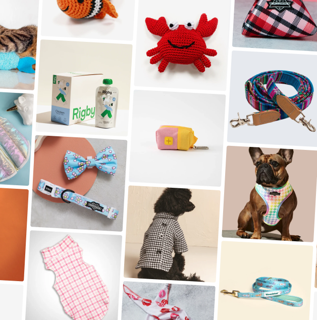 Pet products: toys, apparel, leashes, and accessories