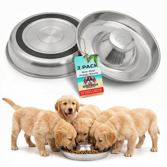 Puppy Bowl for Litters, Slow Feeding Bowl with Grip 11.8 in - 2 Pack