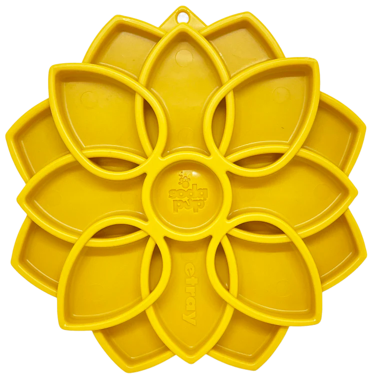 Mandala Design eTray Enrichment Shallow Slow Feeder Dog Bowl