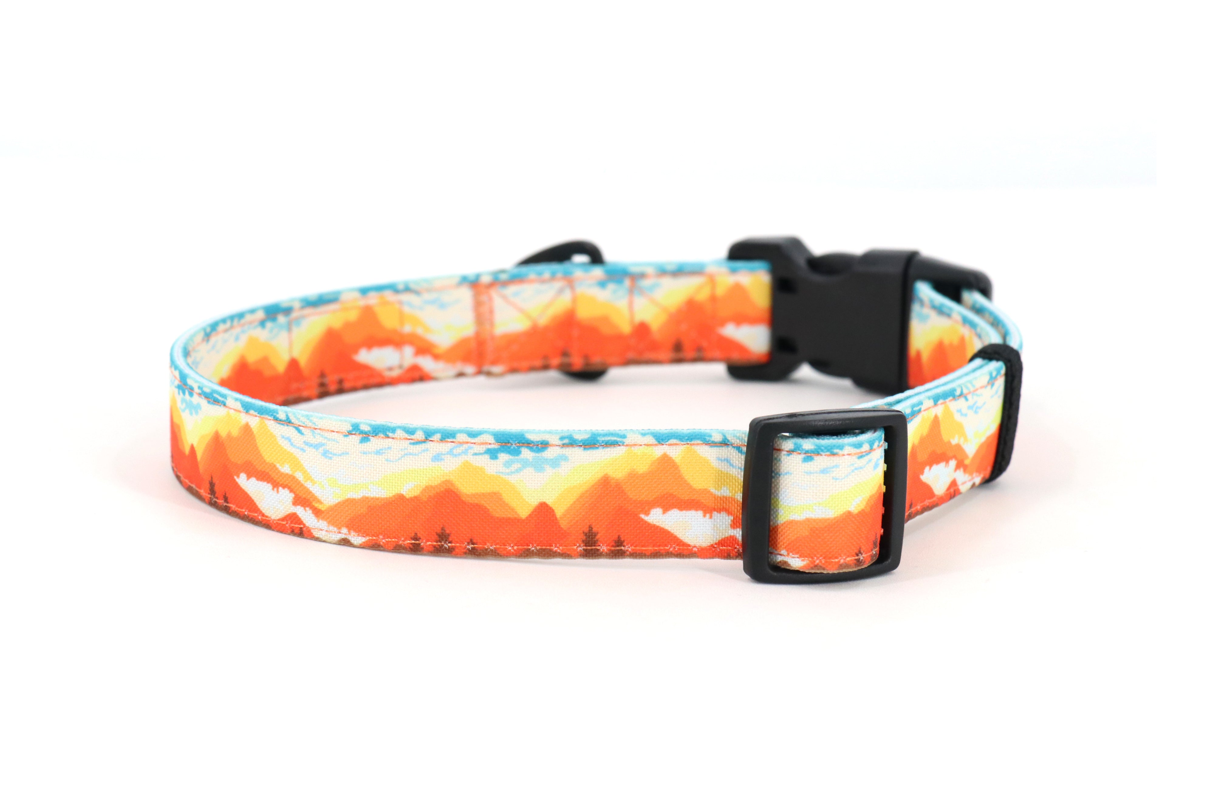 Mountainscape Adjustable Dog Collar - Orange