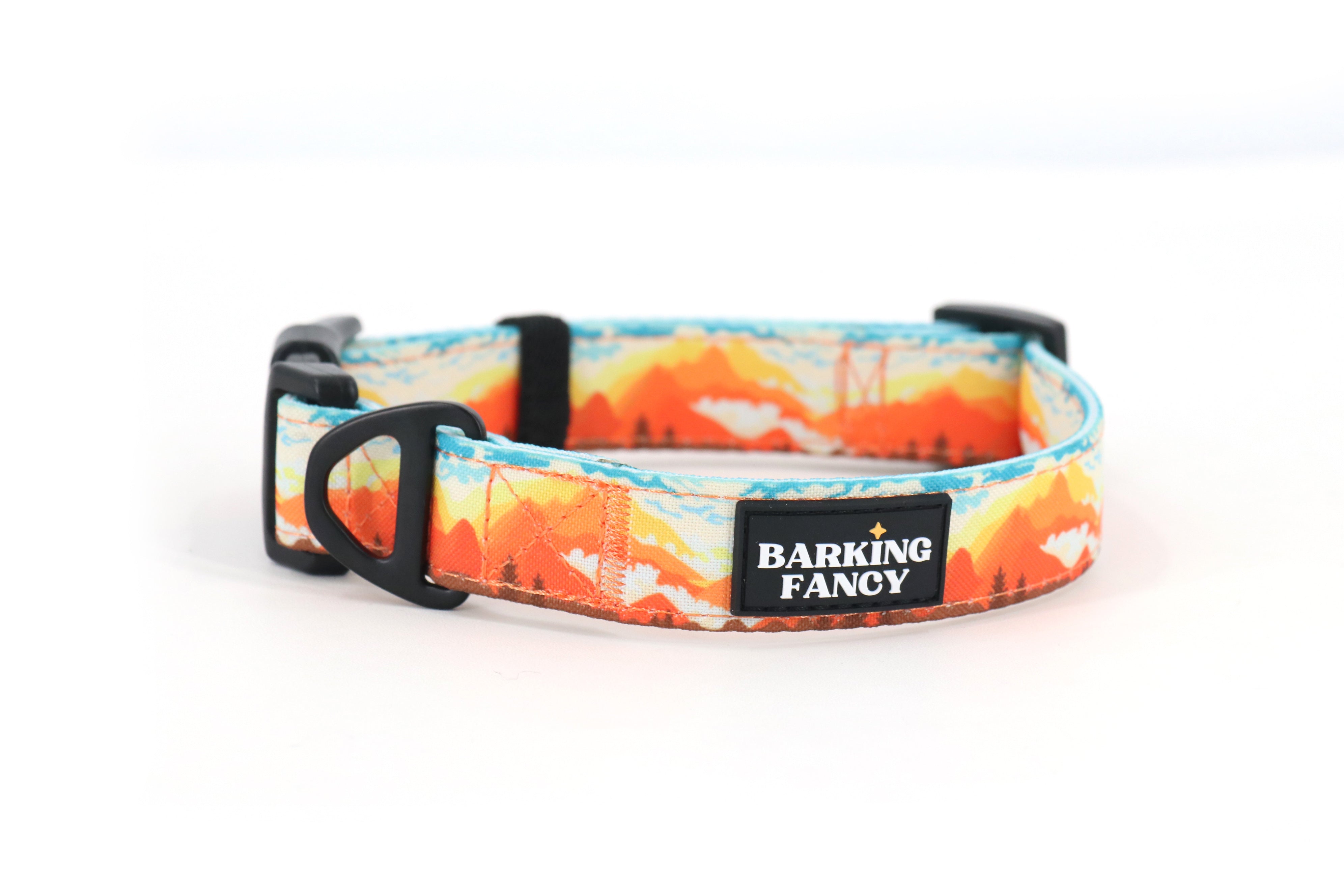 Mountainscape Adjustable Dog Collar - Orange