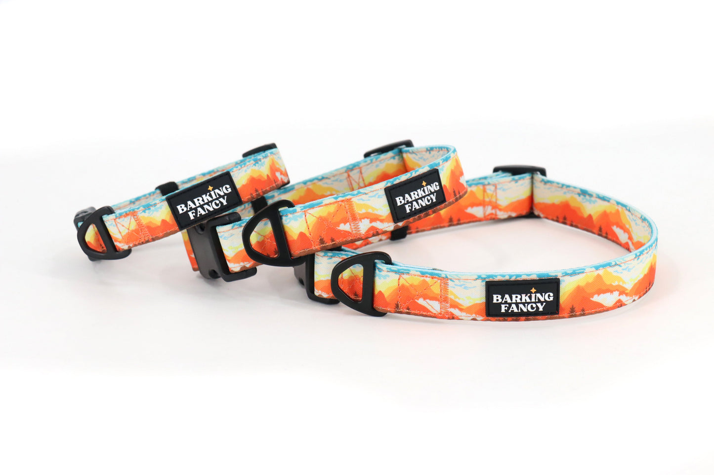 Mountainscape Adjustable Dog Collar - Orange