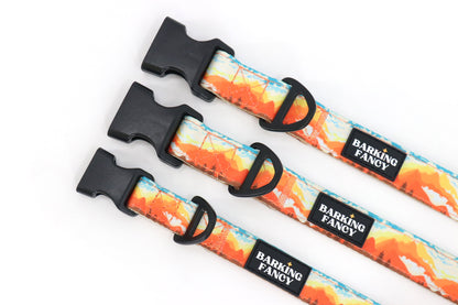Mountainscape Adjustable Dog Collar - Orange
