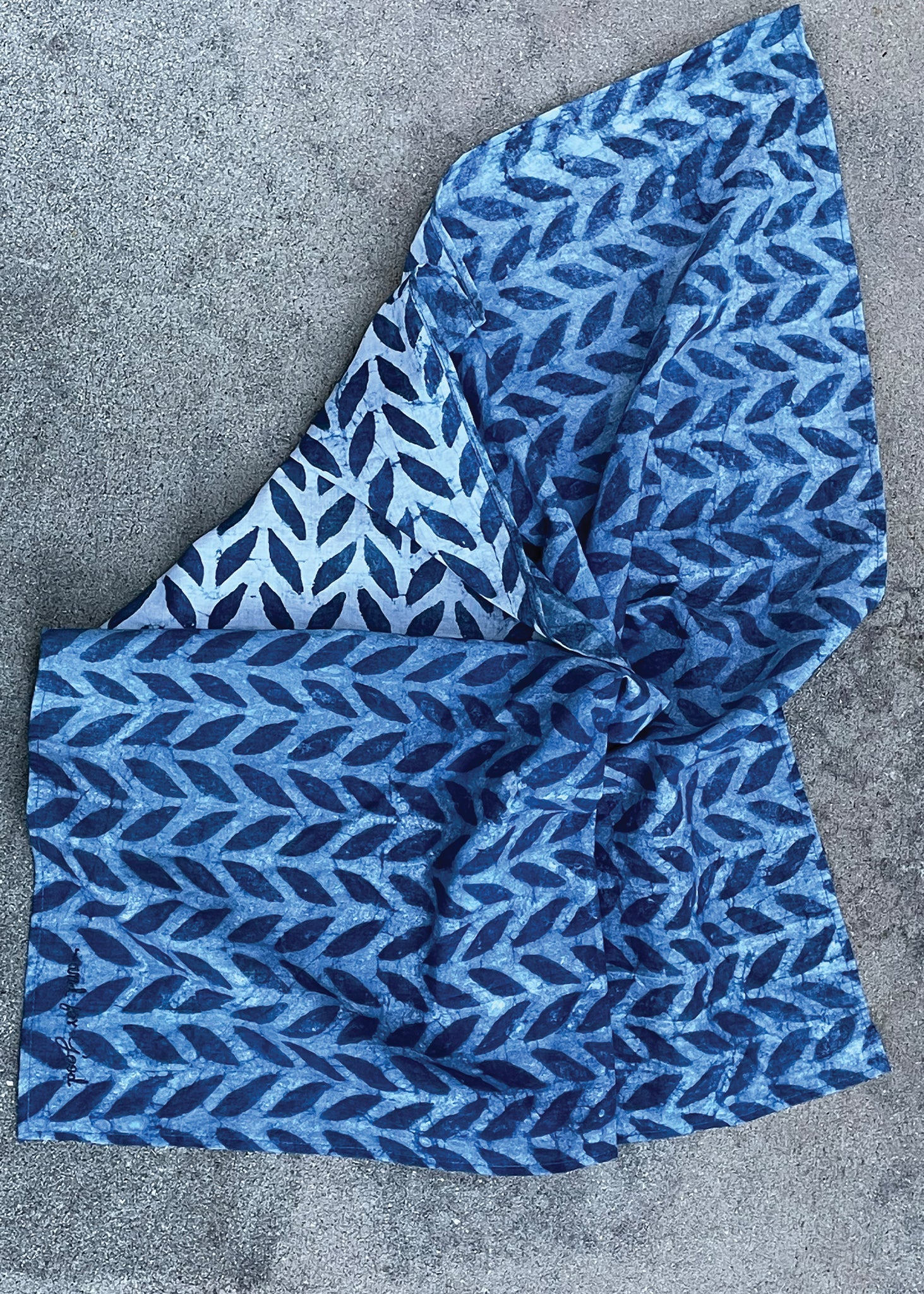 Scarf - Indigo Chevron Square