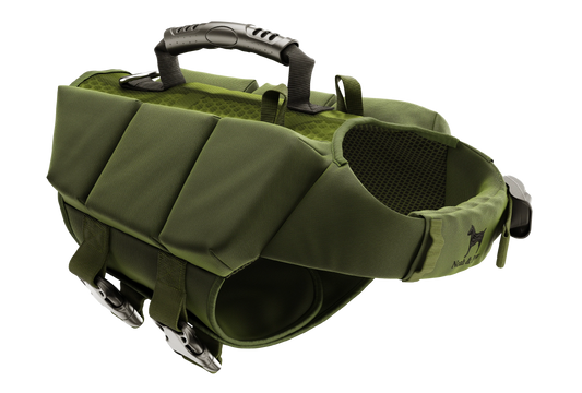 Dog Life Jacket Green x3 cubes foam XS