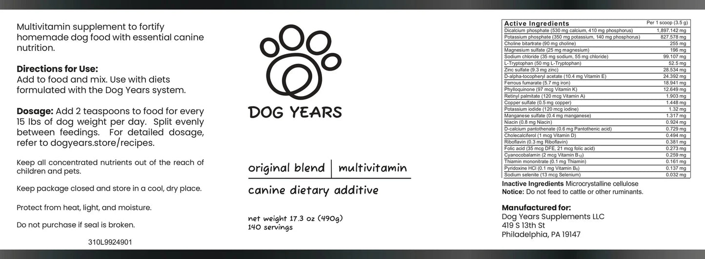 Dog Years Original Blend Multivitamin