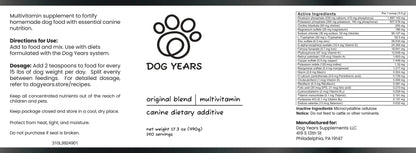 Dog Years Original Blend Multivitamin