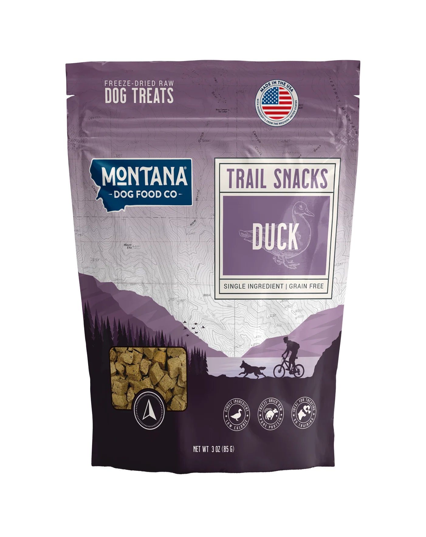 Duck Freeze-dried Raw Trail Snacks (Treats) for Dogs 3oz