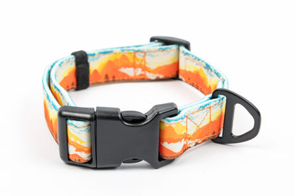 Mountainscape Adjustable Dog Collar - Orange