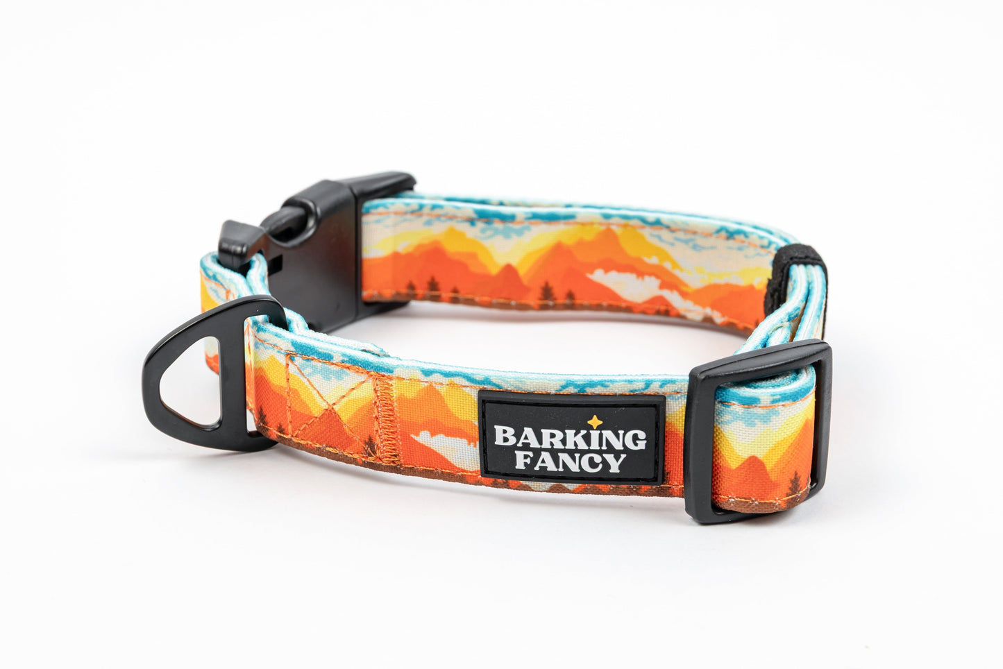 Mountainscape Adjustable Dog Collar - Orange