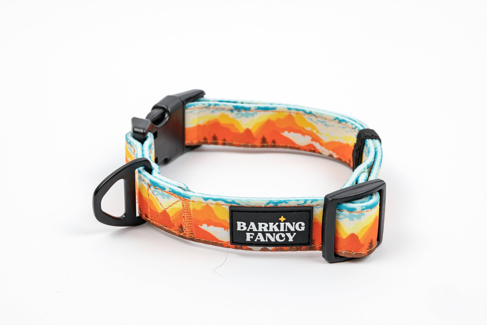 Mountainscape Adjustable Dog Collar - Orange