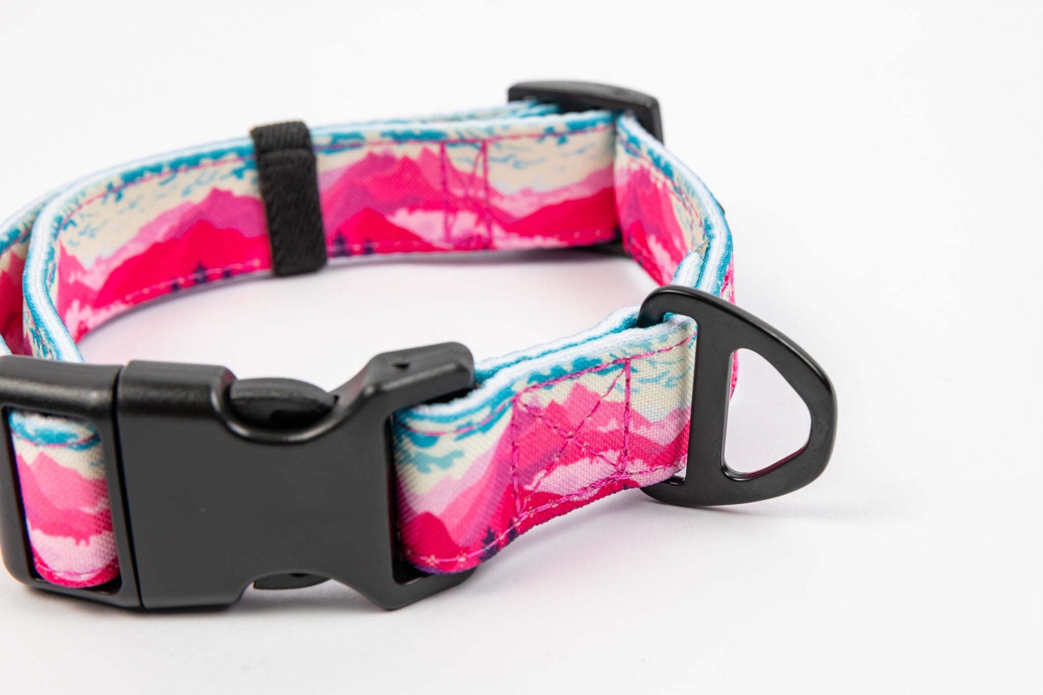 Mountainscape Adjustable Dog Collar - Pink