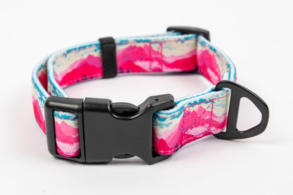 Mountainscape Adjustable Dog Collar - Pink