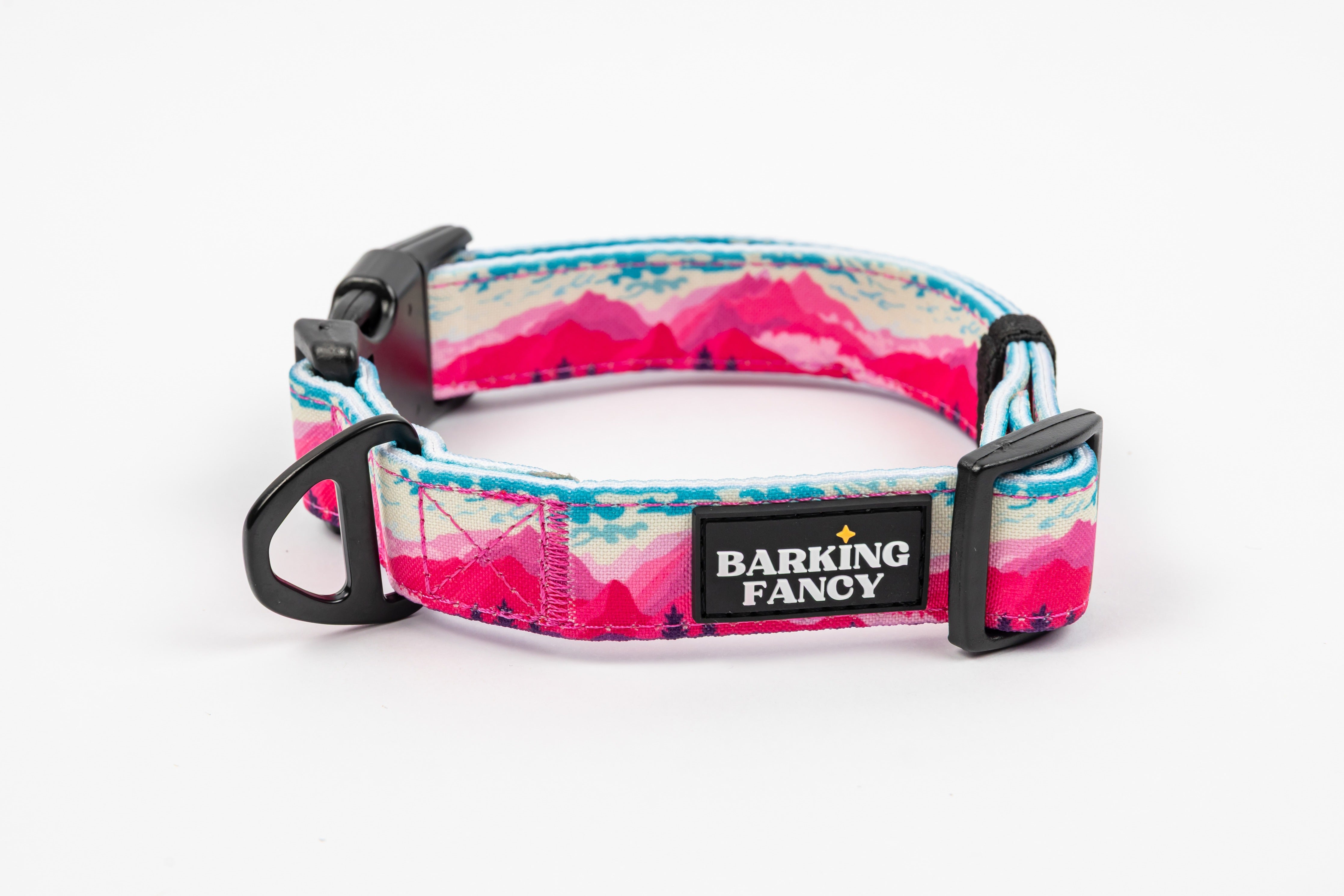 Mountainscape Adjustable Dog Collar - Pink