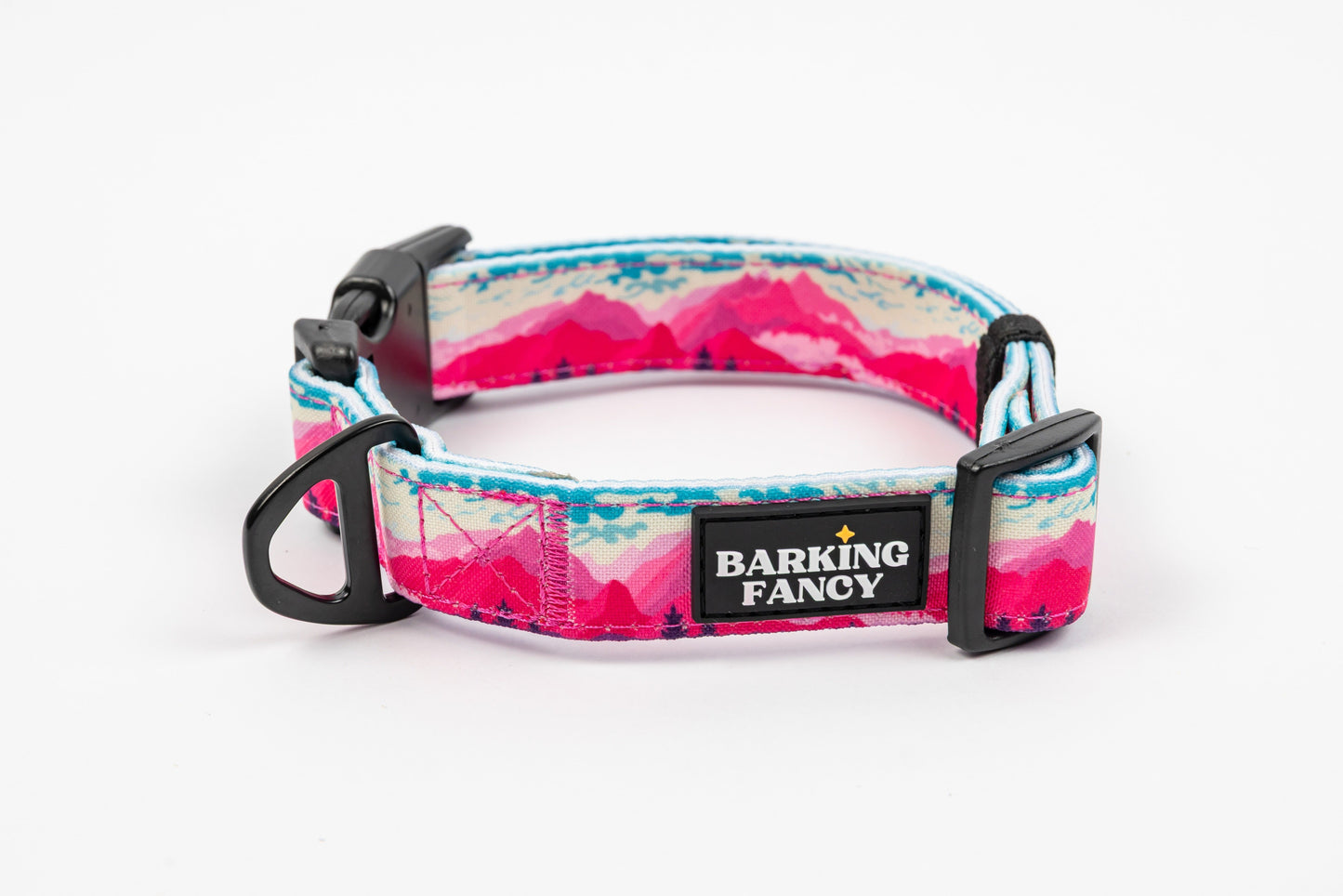 Mountainscape Adjustable Dog Collar - Pink