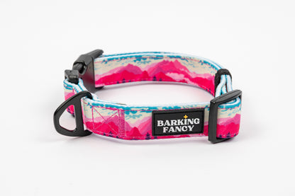 Mountainscape Adjustable Dog Collar - Pink