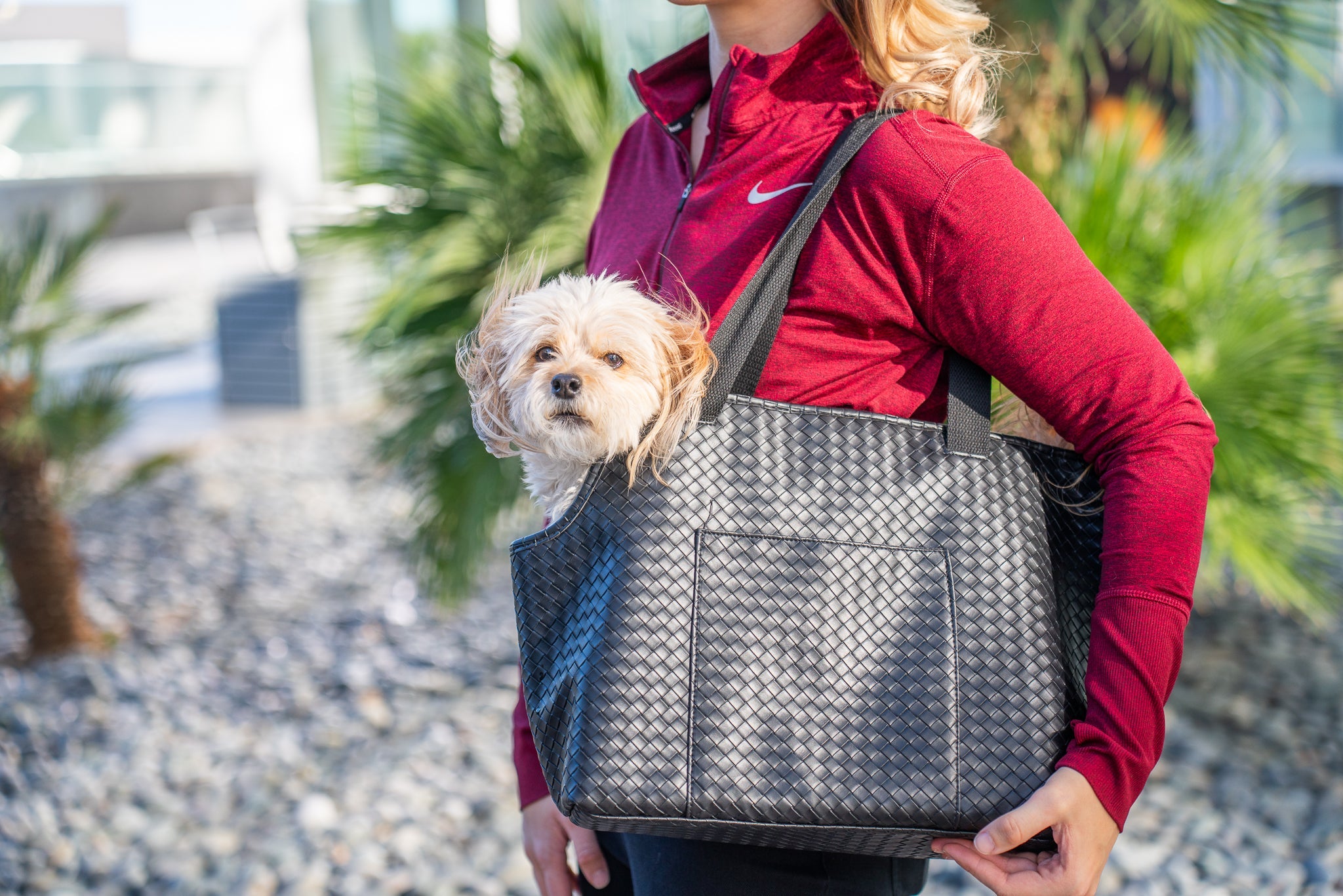 Woven Faux Leather Carrier