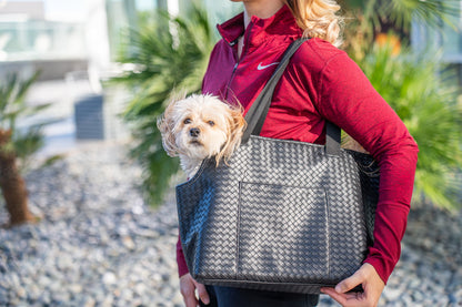 Woven Faux Leather Carrier