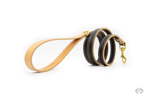 Classic Black Leather Dog Lead