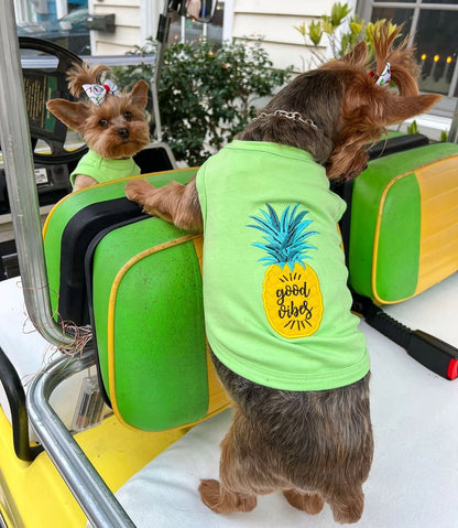 Parisian Pet 'Pineapple' Dog Shirt – Tropical Cotton Pet T-Shirt for Dogs & Cats-Saint Patrick's Day