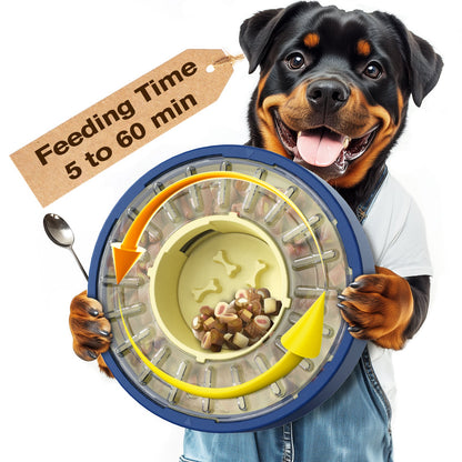 KADTC U.S. Brand & Design Large Size & Capacity Spinning Dog Puzzle Feeder - Food Dispensing Slow Puzzles Bowl For Dogs Feeding Time From 5-60 min Puppy Treat Dispenser Toys Christmas & New Year Gift