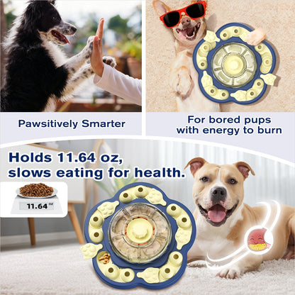 KADTC U.S. Brand & Design -3 Levels of Challenge - Spinning Dog Puzzle Toy for Small/Medium/Large Dogs Puzzles Feeder Treat Slow Dispenser Puppy Food Feeding Enrichment Toys Christmas & New Year Gift