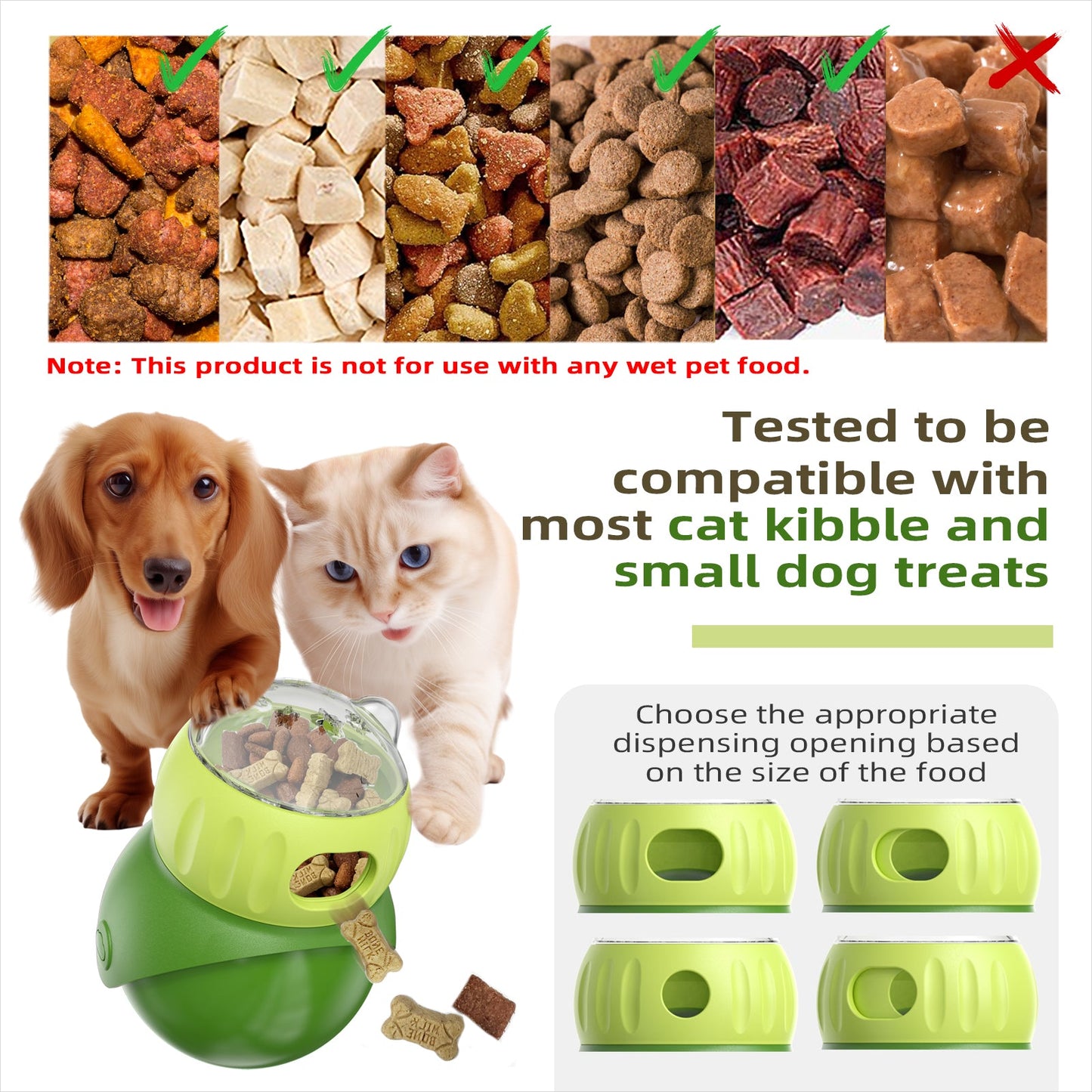 KADTC U.S. Brand & Design Dog and Cat Enrichment Toy for Indoor Cats/Small/Toy-Dogs/Kitten Treat Dispensing Ball Wobble Food Dispenser Kitty Interactive Stimulating Toys Christmas & New Year Gift