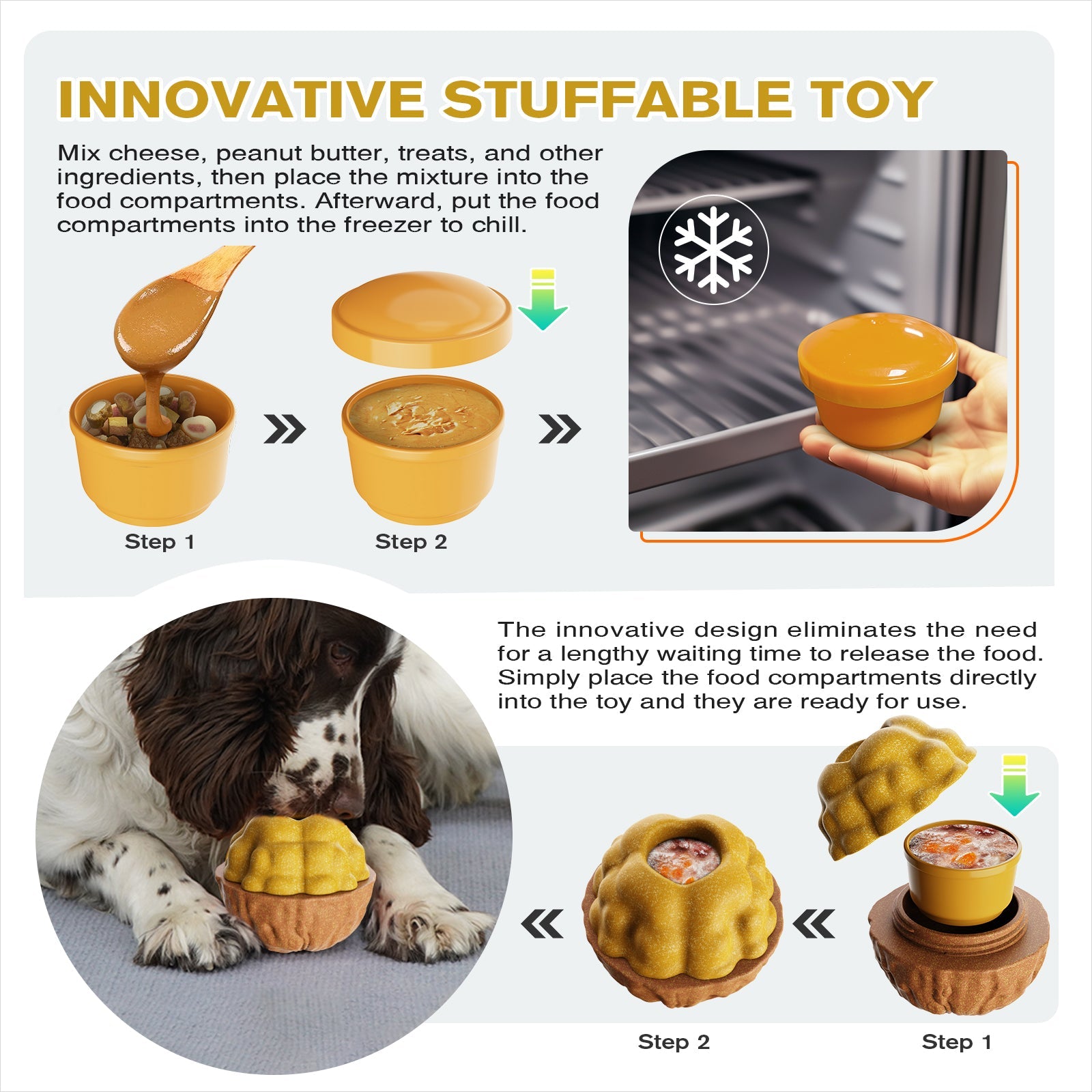 KADTC All in ONE 3 in 1 Durable Dog Fillable Toy & Frozen Lick Treat Tray Freeze Ball & Food Dispensing Balls Peanut Butter Filler Enrichment Cup Indestructible Dogs Chew Toys Christmas New Year Gift