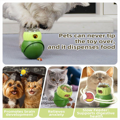 KADTC U.S. Brand & Design Dog and Cat Enrichment Toy for Indoor Cats/Small/Toy-Dogs/Kitten Treat Dispensing Ball Wobble Food Dispenser Kitty Interactive Stimulating Toys Christmas & New Year Gift