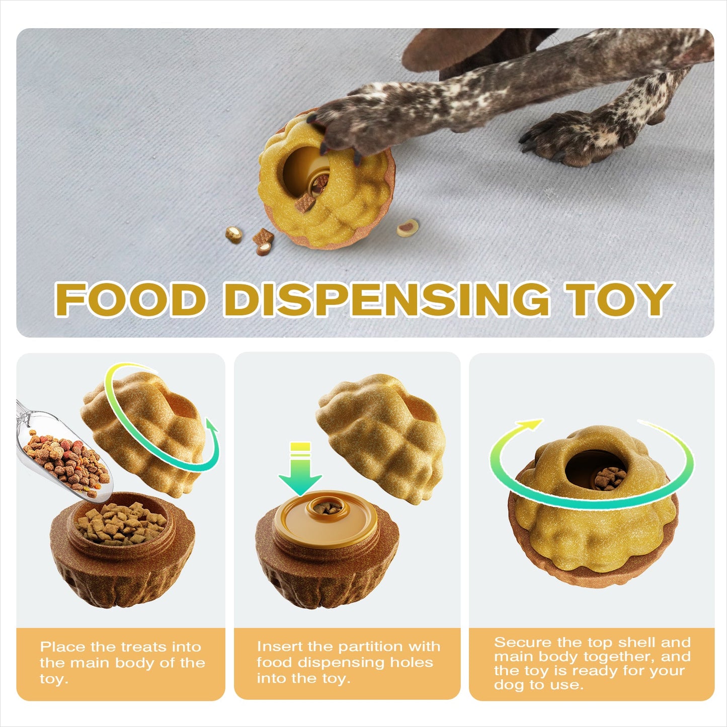 KADTC All in ONE 3 in 1 Durable Dog Fillable Toy & Frozen Lick Treat Tray Freeze Ball & Food Dispensing Balls Peanut Butter Filler Enrichment Cup Indestructible Dogs Chew Toys Christmas New Year Gift