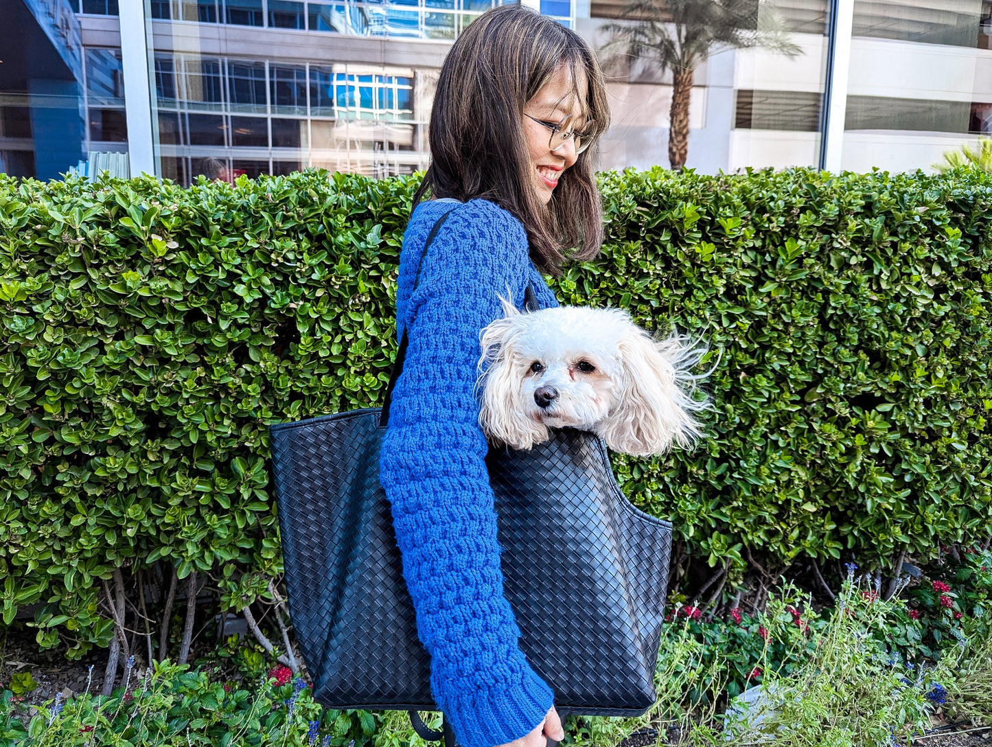Woven Faux Leather Carrier