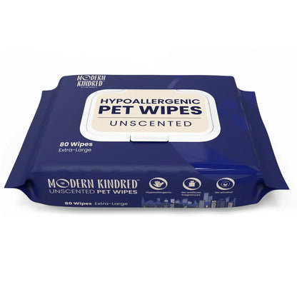 Extra Large Unscented Hypoallergenic Pet Wipes for Dogs & Cats