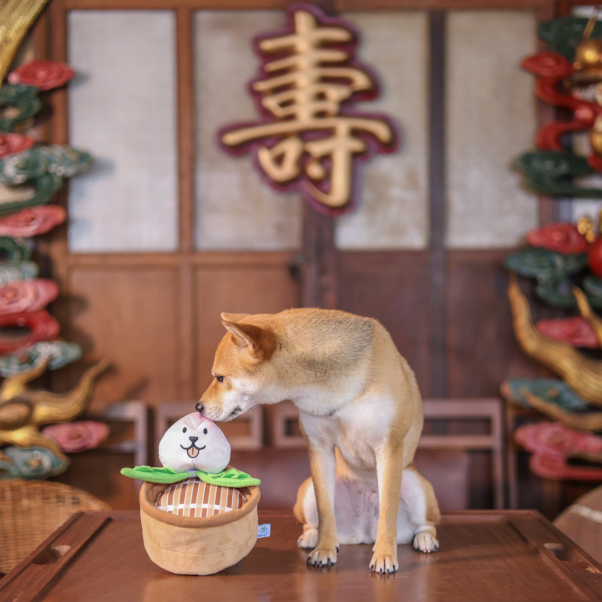 Woof² Chinese Birthday Peach Bun 3-In-1 Nose-work Pet Toy