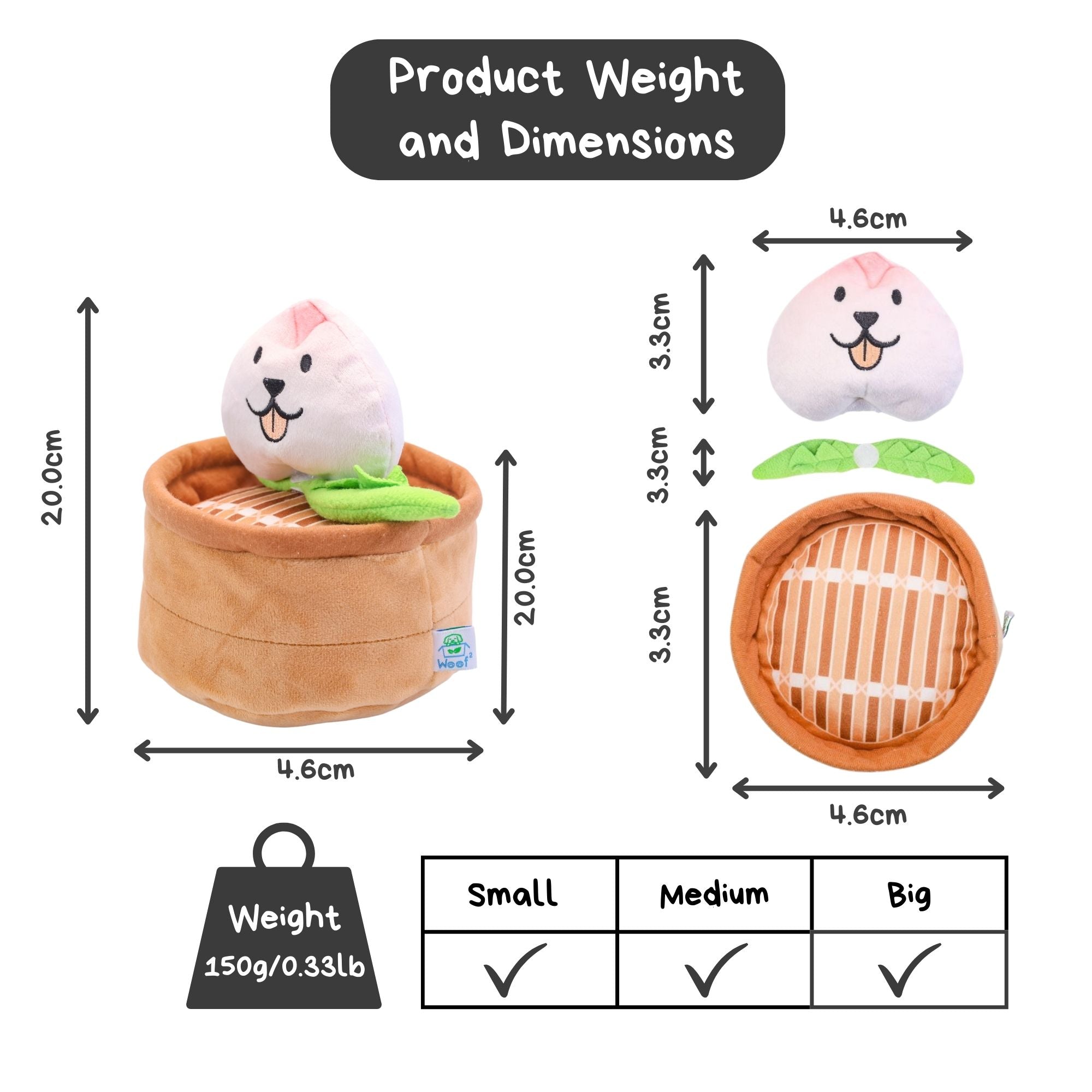 Woof² Chinese Birthday Peach Bun 3-In-1 Nose-work Pet Toy