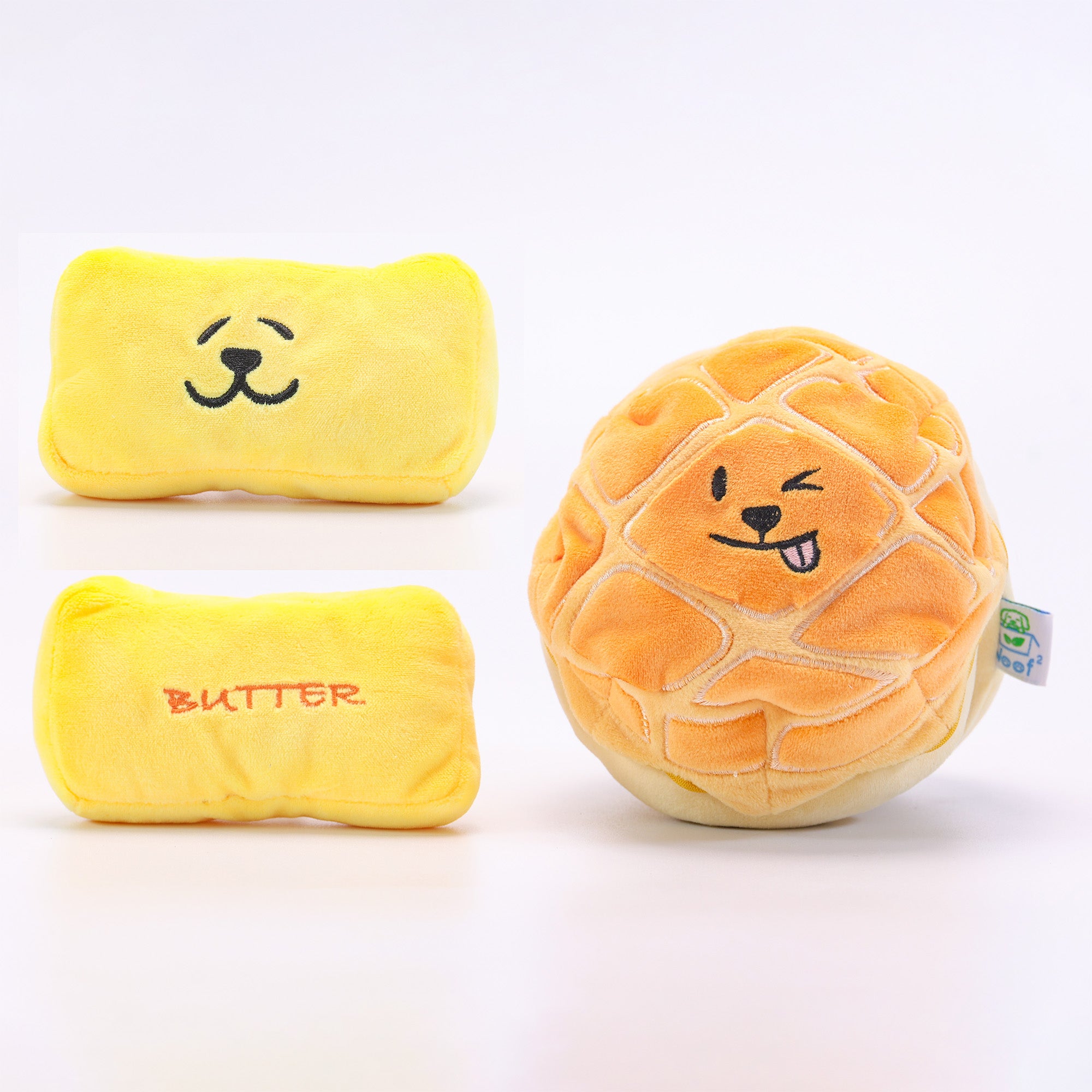 Woof² Buttered Pineapple Bun 2-in-1 Pet Toy