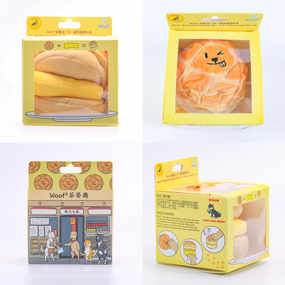 Woof² Buttered Pineapple Bun 2-in-1 Pet Toy