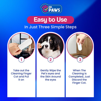Eye Cleansing Finger Wipes for Pets (50 Count)