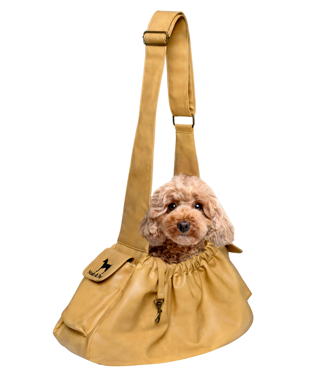 Vegan Leather Pet sling Carrier, Ruffle Style