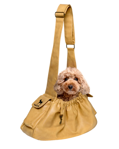 Vegan Leather Pet sling Carrier, Ruffle Style