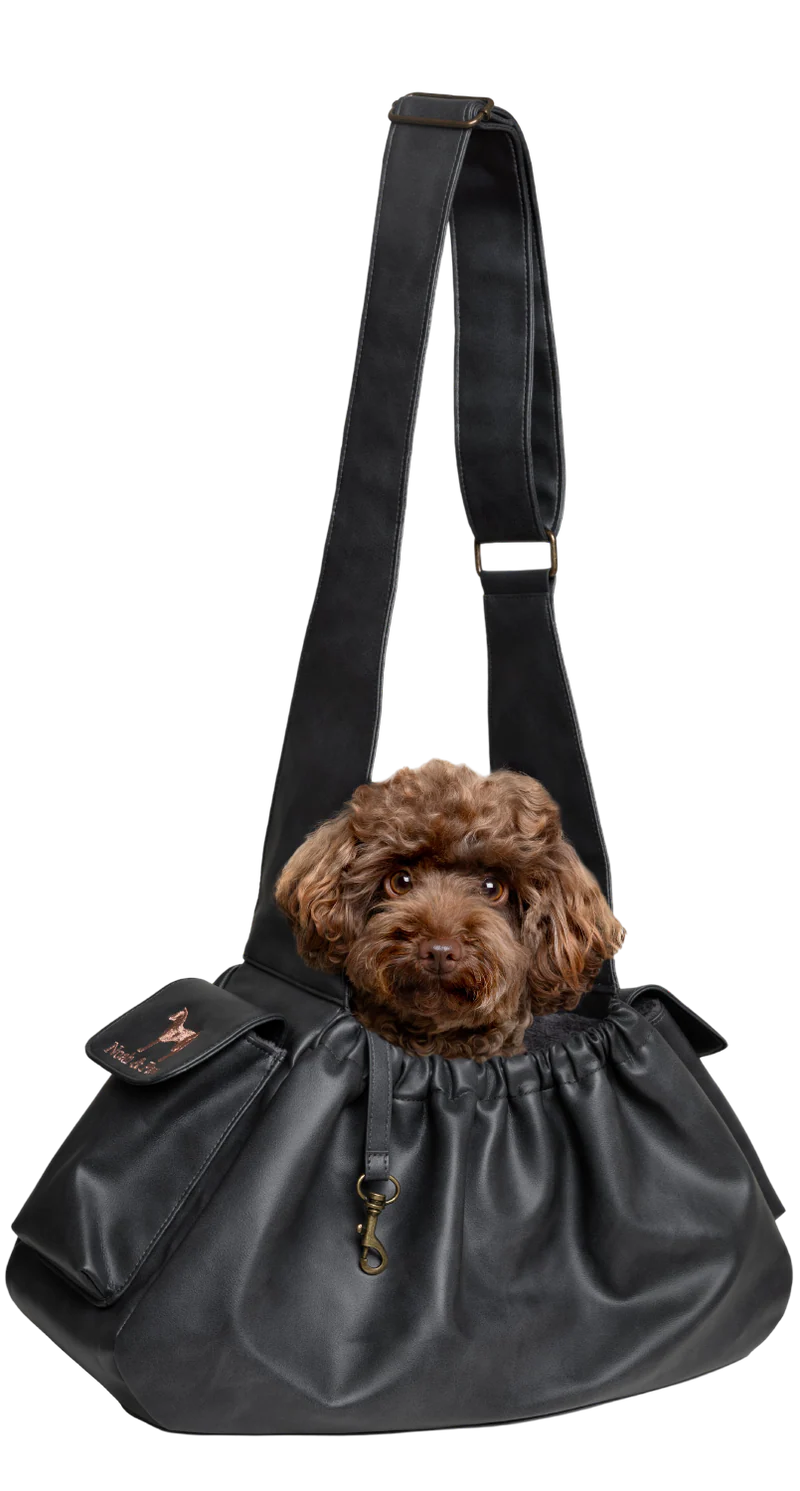 Vegan Leather Pet sling Carrier, Ruffle Style