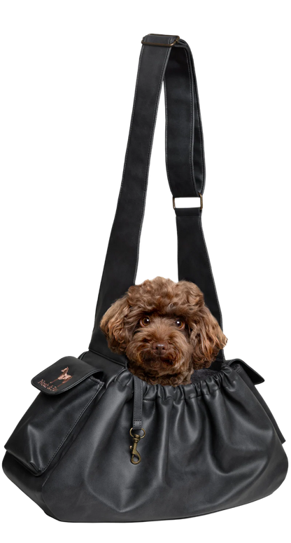Vegan Leather Pet sling Carrier, Ruffle Style